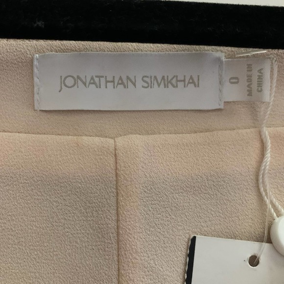 JONATHAN SIMKHAI Taylor Metallic Champagne Matelassé Puff Sleeve Wrap Top - NWT - Picture 9 of 11